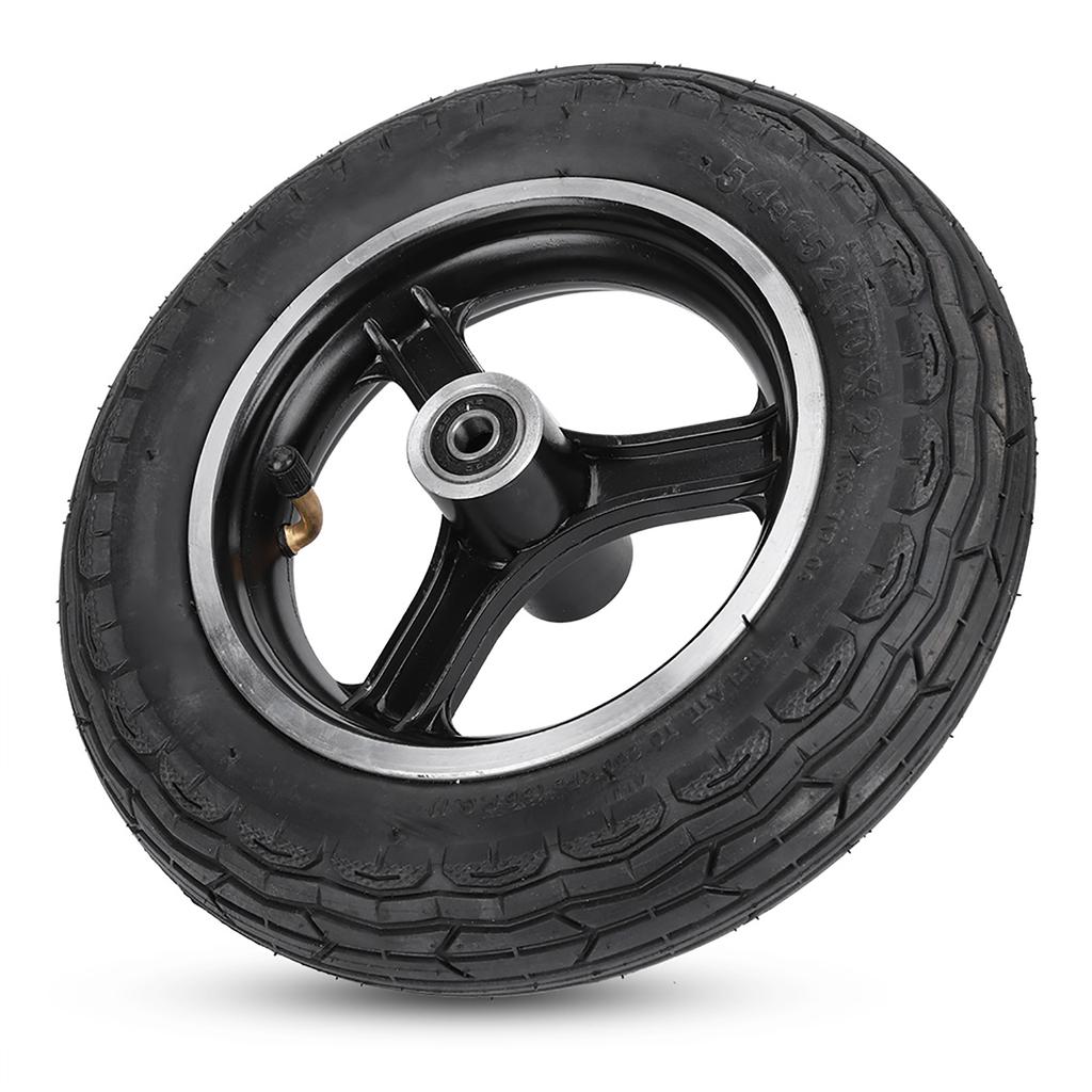 10 Inch Rubber Inflatable Electric Scooter Tire Aluminium Alloy Front Wheel Hub Symmetric Figure