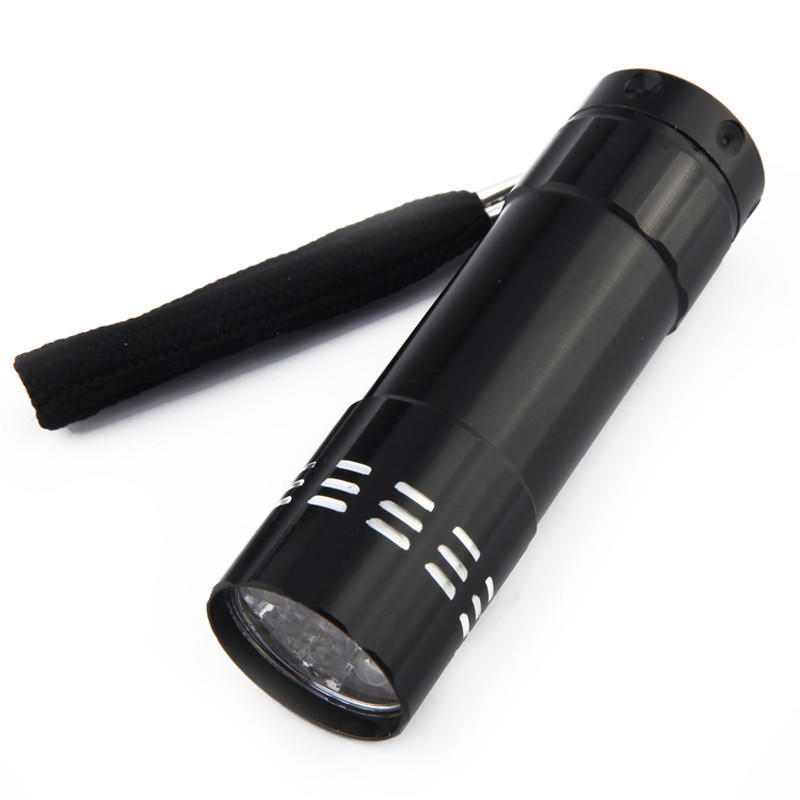 Mini Uv Flashlight With 9leds For Currency Verification And Fluorescence Testing For Camping And Search Scenarios