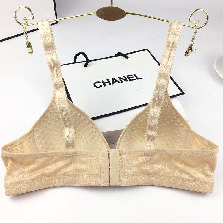 Women's solid color bra comfortable no steel ring bra no magnetic no steel ring middle-aged and elderly breathable underwear underwear direct batch