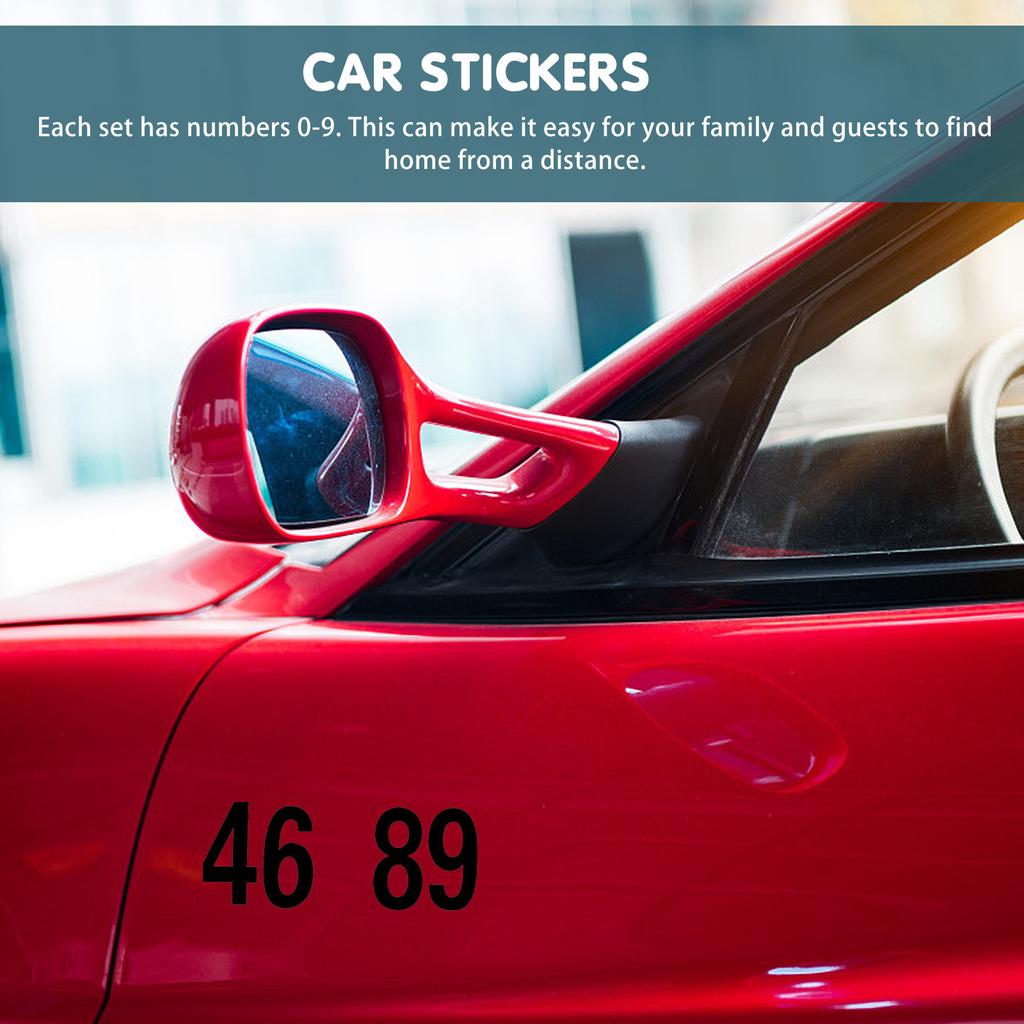 4Sets Number Reflective Sticker Decal Waterproof Pet for Mailbox Door Window Car Address Number Alert Safety Label