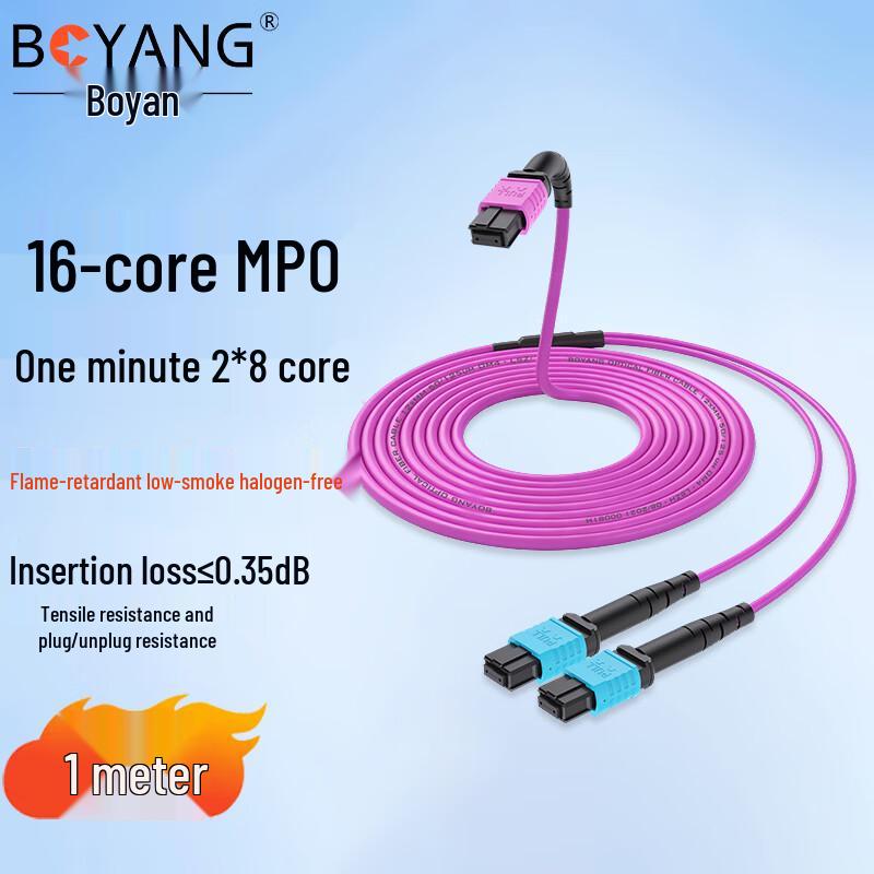 

BOYANG 400G 16-Core MPO OM4 Multimode Fiber Optic Patch Cable