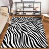 Modern Zebra Stripe Black and White Area Rug for Living Room Decor Suitable for use as an anti-slip for living room bedroom sofas