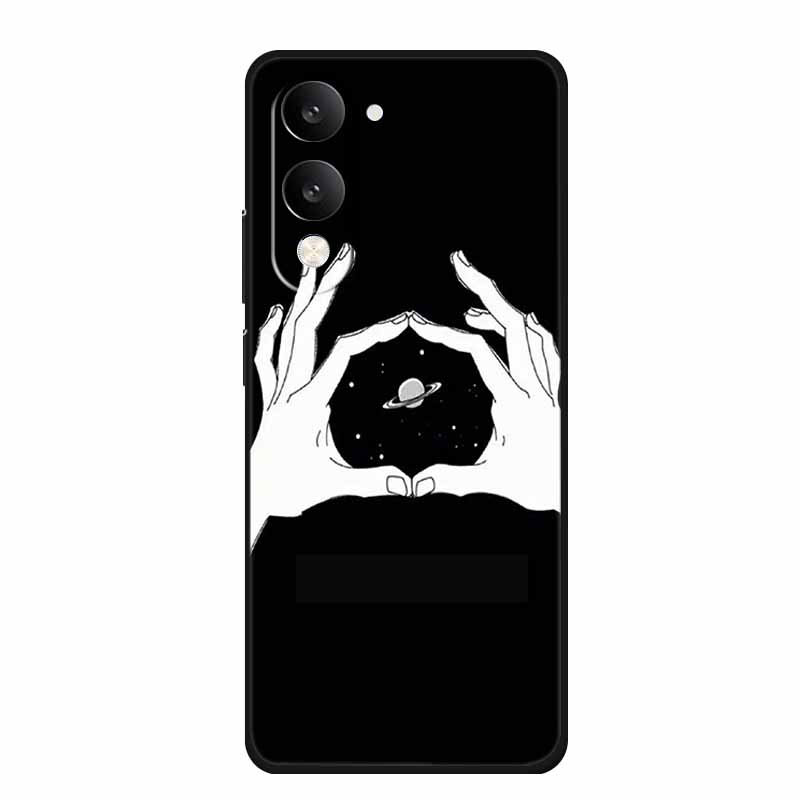 For Vivo Y29T Y29s Case Y 29 T S Coque Flowers Black Silicone Soft Back Cover For Vivo Y19s GT 5G iQOO Z10 Lite Phone Case Funda