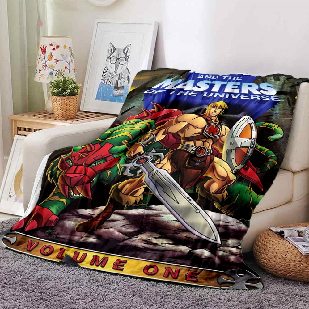 Heman Masters Universe Adventure Flannel Blanket Super Soft Warm Cozy Blanket For Sofa Bed Office Travel Allseason Home Decor Gift