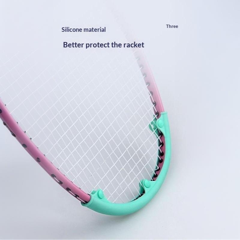 2Pcs 19cm Durable Silicone Badminton Racket Head Protection Strips Prevent String Breakage for Outdoor Indoor Sports Matches