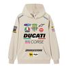 Ducati Felpa Corse MotoGP Racing, Unisex Oversize Streetwear Pullover con Stampa Completa Logo Sponsor