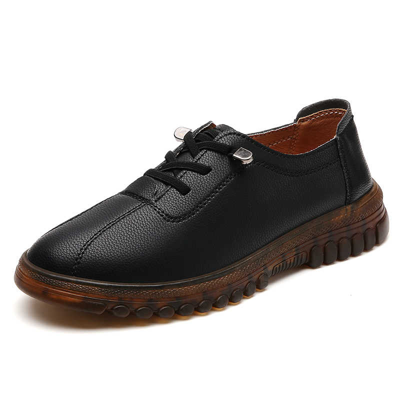 Fashion Natural Leather Elastic Band 38 Size Sneakers Vulcanize Women's Moccasin Brand Women Shoes Sports Tenya Loffers Hand Made