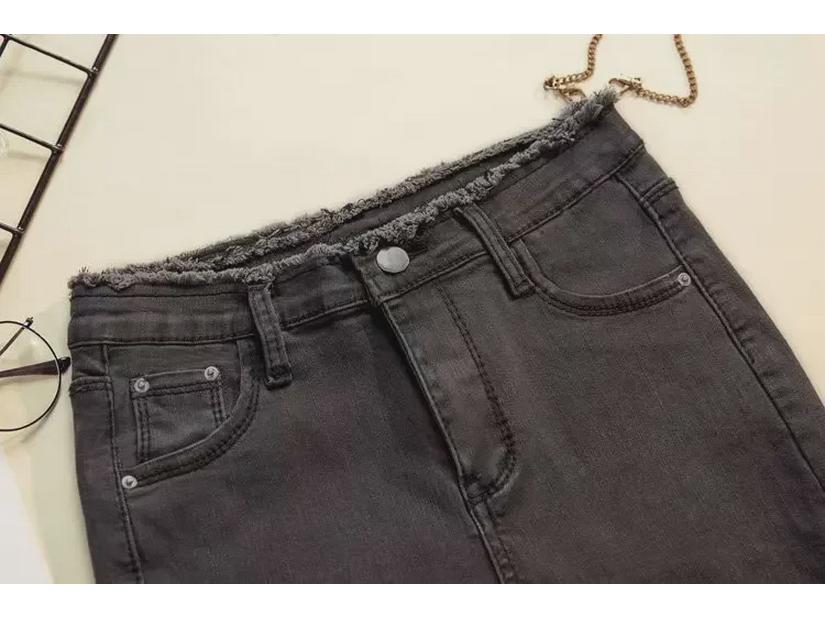 2024 Slim Black High-Waist Skinny Jeans for Women - Korean Style