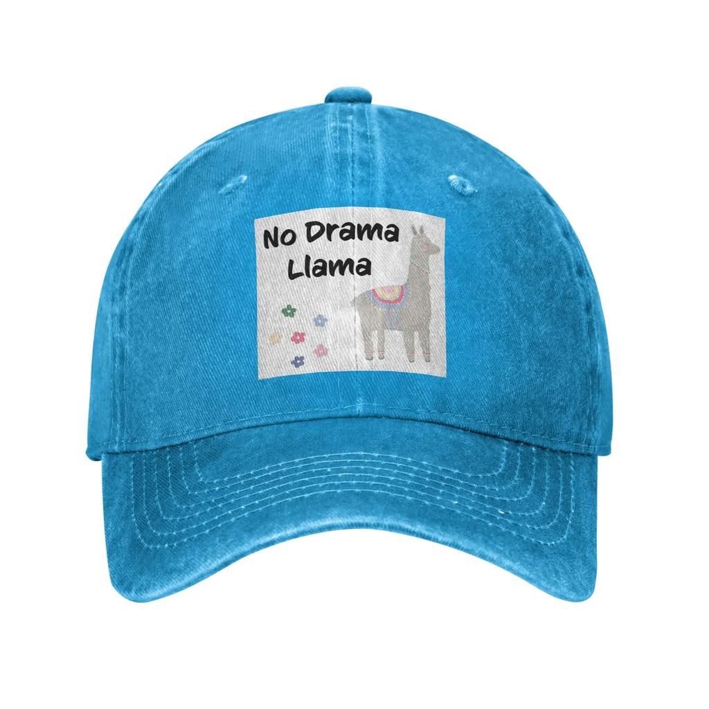 No Drama Llama Denim Cap Casual Baseball Caps Adjustable Hat Summer Unisex Baseball Hats