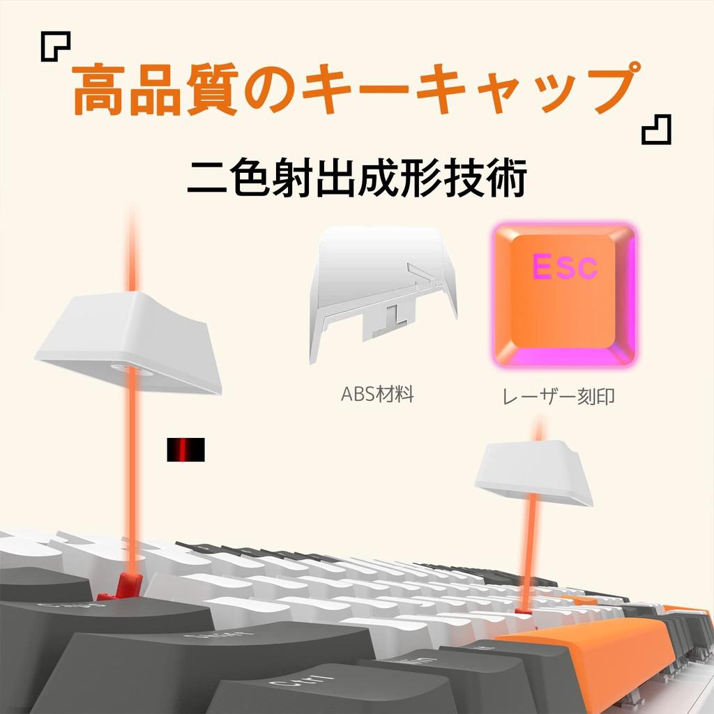 ZIYOU LANG K3 Mechanical Gaming Keyboard, 98 Keys, Compact, Independent Key Switches, TKL Metal Springs, Onboard Memory, Rainbow Color-Changing