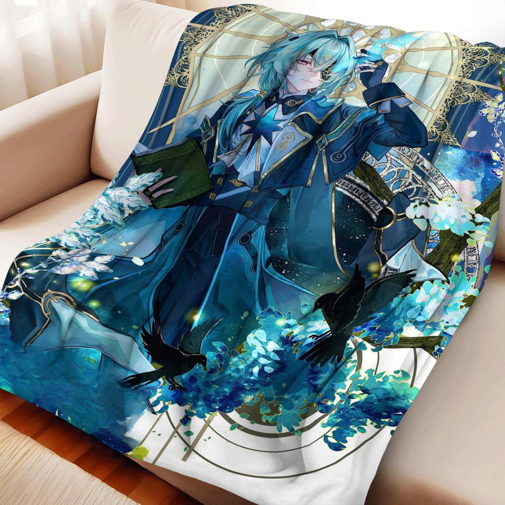 Game Genshin Impact Kaveh Flannel Blanket Warmth Soft Air Conditioning Otaku Blanket Multifunctional Decorative Blankets