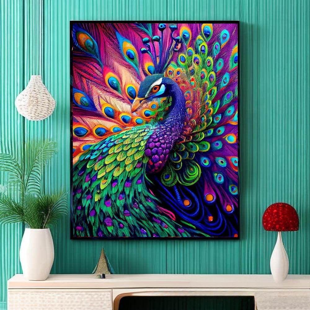 Peacock Diamond Painting Round Diamond Full Diamond Square Diamond Living Room Bedroom Decorative Painting