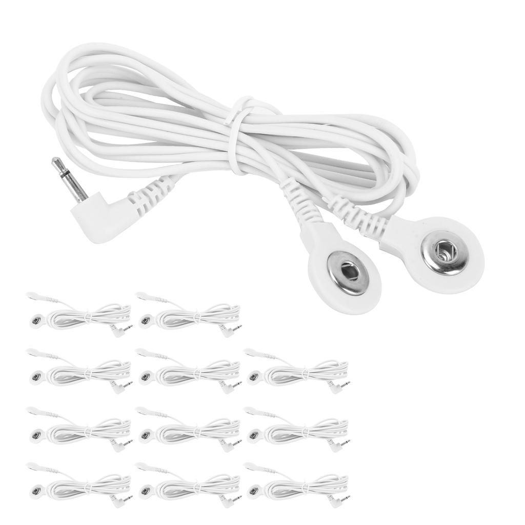 12 Stück DC 2,5 mm 2-adriges Knopf-Elektroden-Zuleitungskabel für digitales TENS-Massagegerät