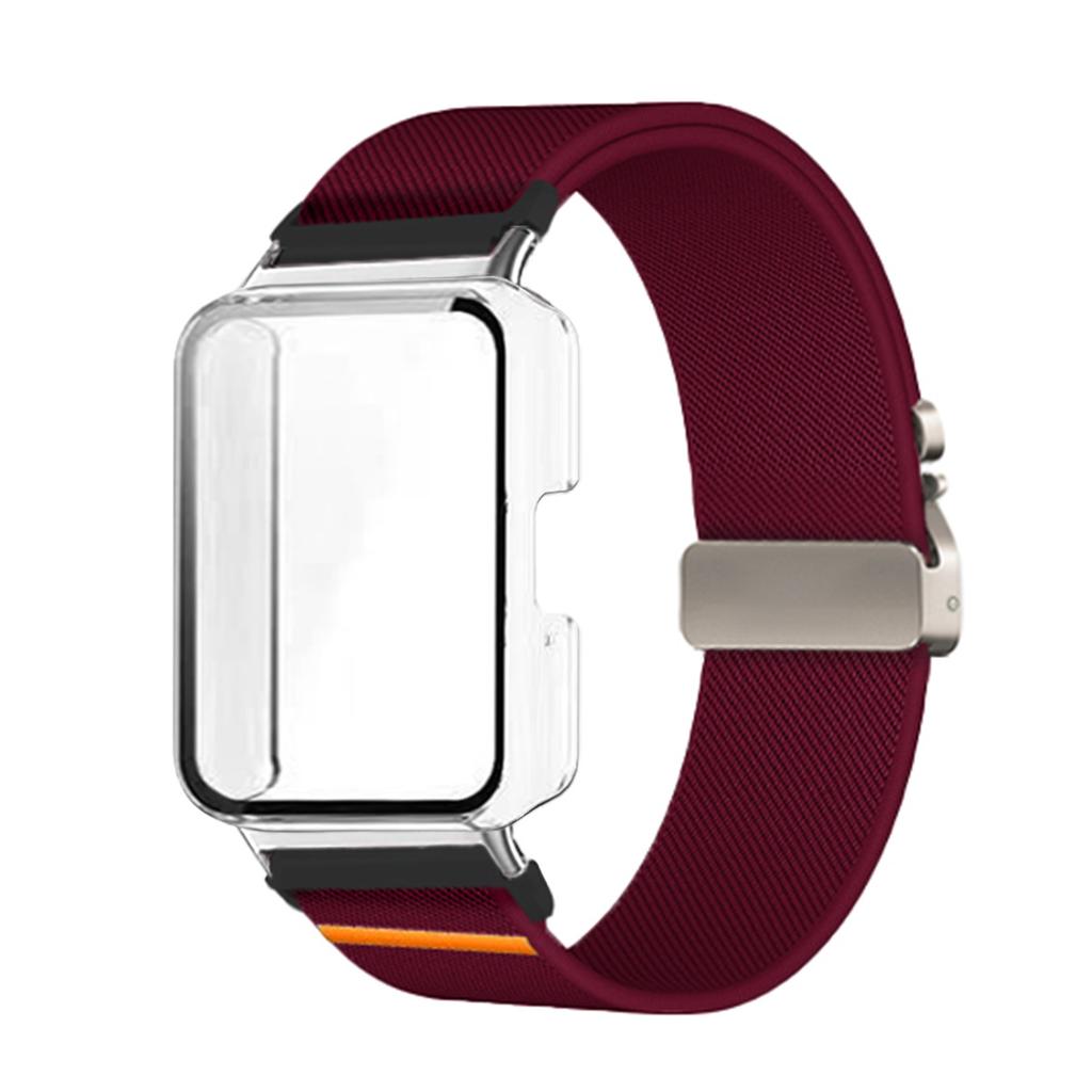 Nylon Band+Full Cover Case For Samsung Galaxy Watch Fit 3 Parachute Buckle Sport Braided Strap Full Cover Bumper Shell For Fit 3