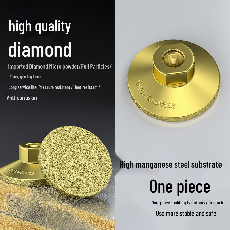 Brazed 2" Flat Grinding Head for Quartz, Stone, Marble Polishing - Angle Grinder Disc