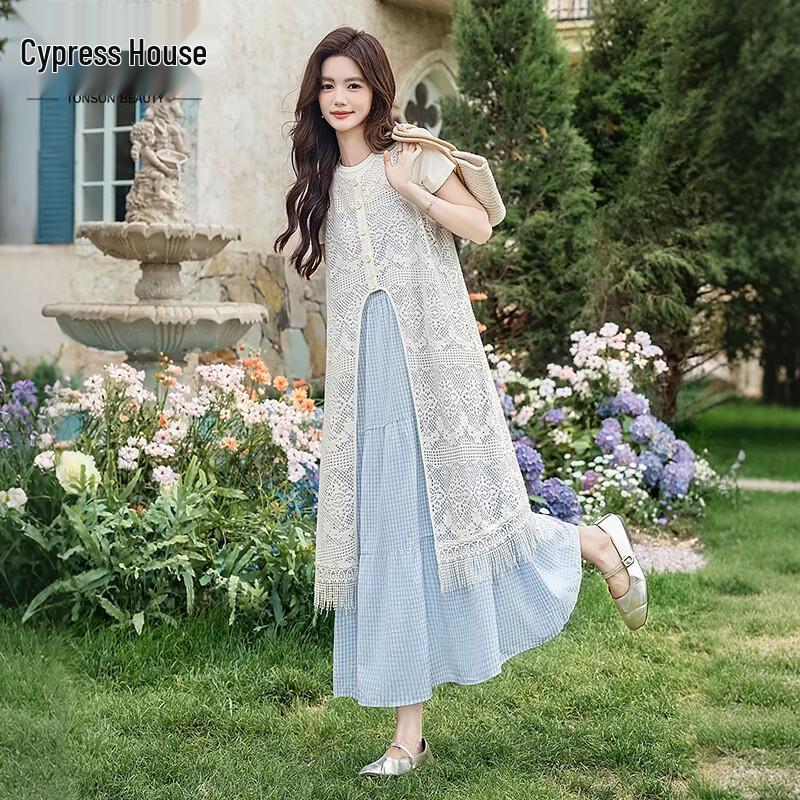 Women s Tencel Blouse  Sling Dress Two-Piece Set M