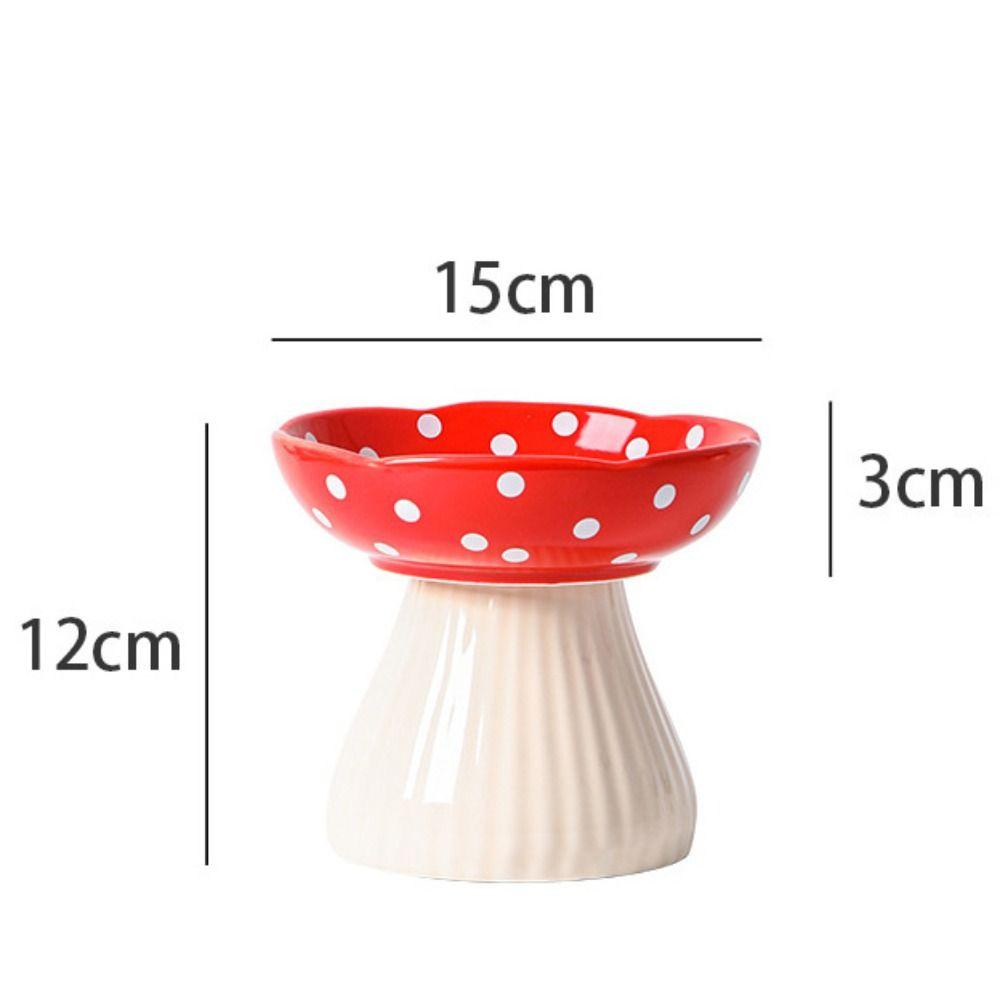 Cute Pet High Foot Bowl Creative Cats Drinking Feeder Mushroom Cat Bowl  Water Container