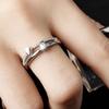 Fashion Ladies Crystal Love Heart Adjustable Open Rings Jewelry