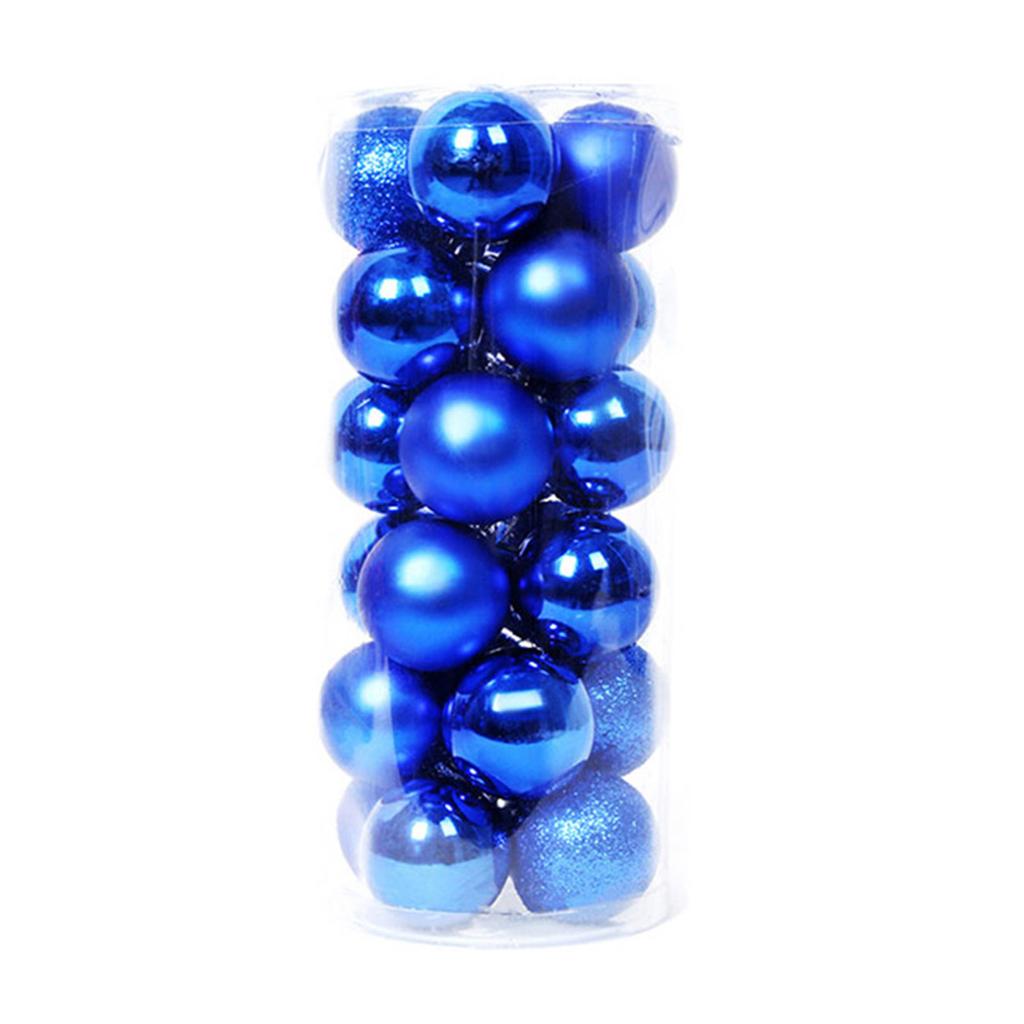 Decorative Christmas Tree Pendants 24pcs/box Glitter Powder Ball Pendant Ornament Christmas Baubles Balls Ornaments Gift
