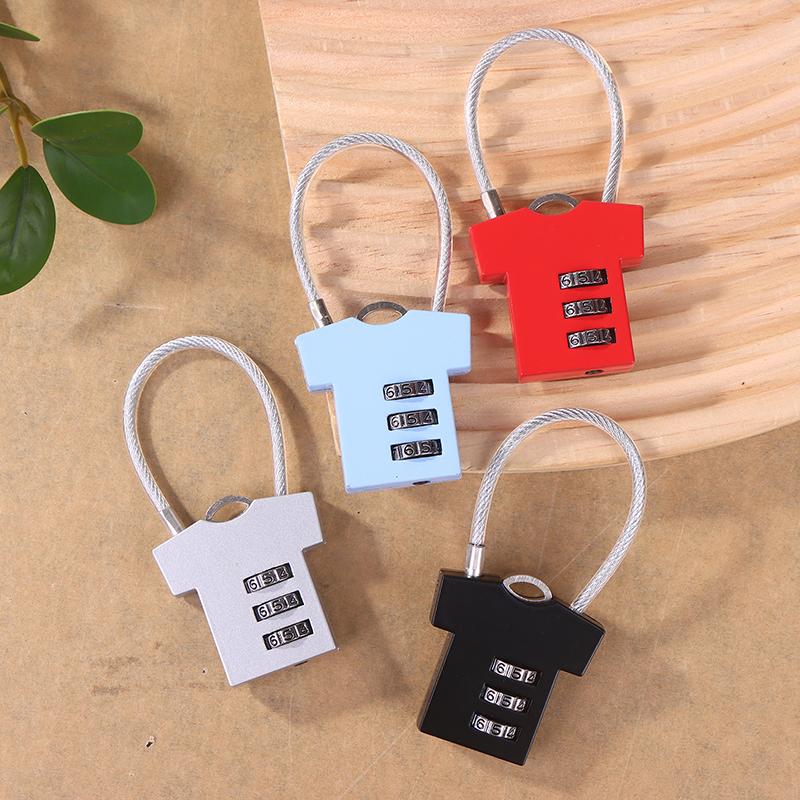 3 Digit Zinc Alloy Password Lock Steel Wire Security Lock Suitcase Luggage Anti-Theft Coded Lock Cupboard Cabinet Locker Padlock