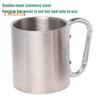 Stainless Steel Cup 220ml Double-layered Cup for Camping Traveling Handle Carabiner Backpacking Hiking Portable Cups Outdoor Tea Coffee Mug