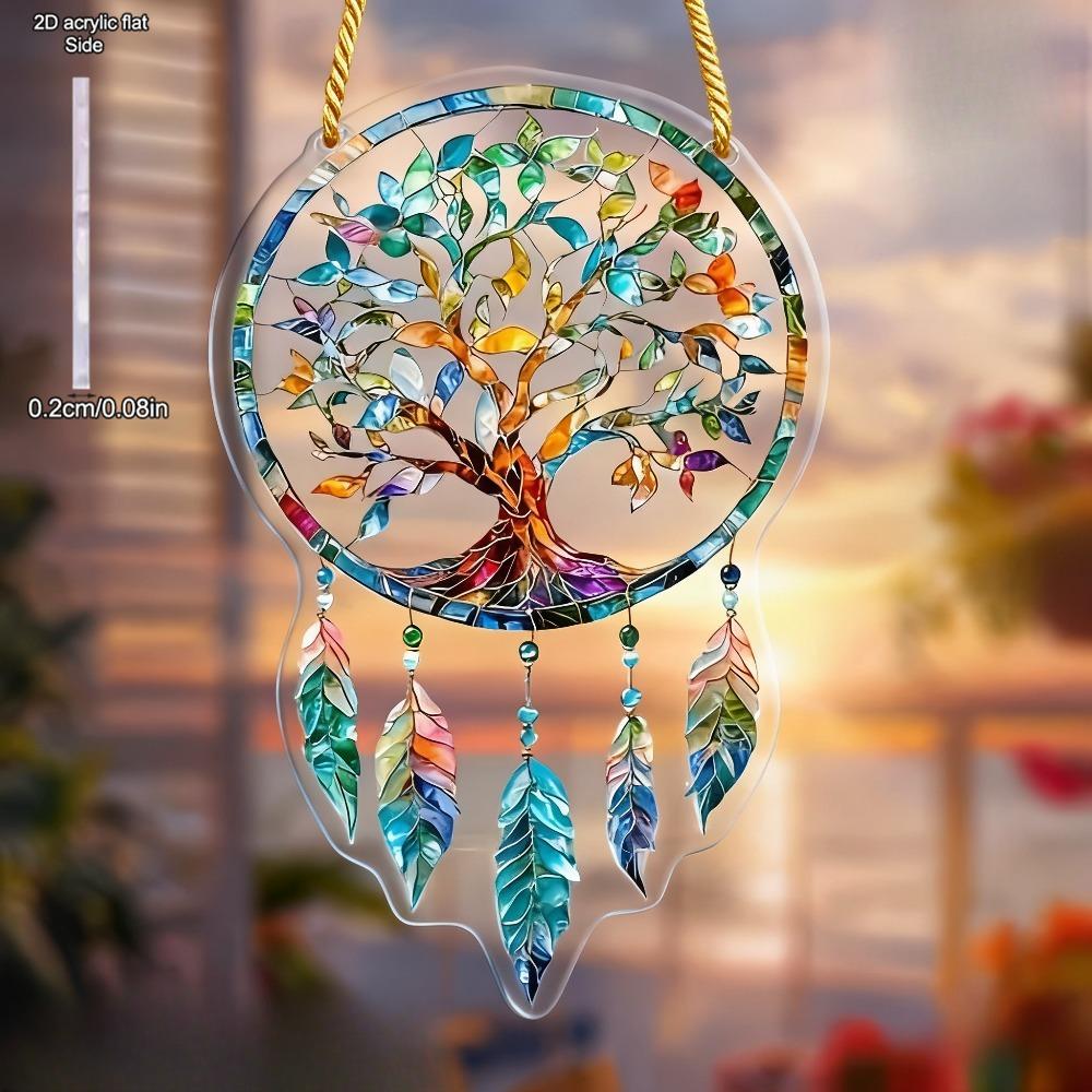 Téma Strom života Lapač slunce Akrylová závěsná cedule, Dětské pokoje, Vintage domácí dekorace na stěnu pro bar kuchyň, Dekorace stěny restaurace obchodu, Zahradní dekorace, V