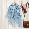 New cotton and linen feel floral scarf Yunnan Lijiang travel fresh flower summer outer shawl decorative yarn