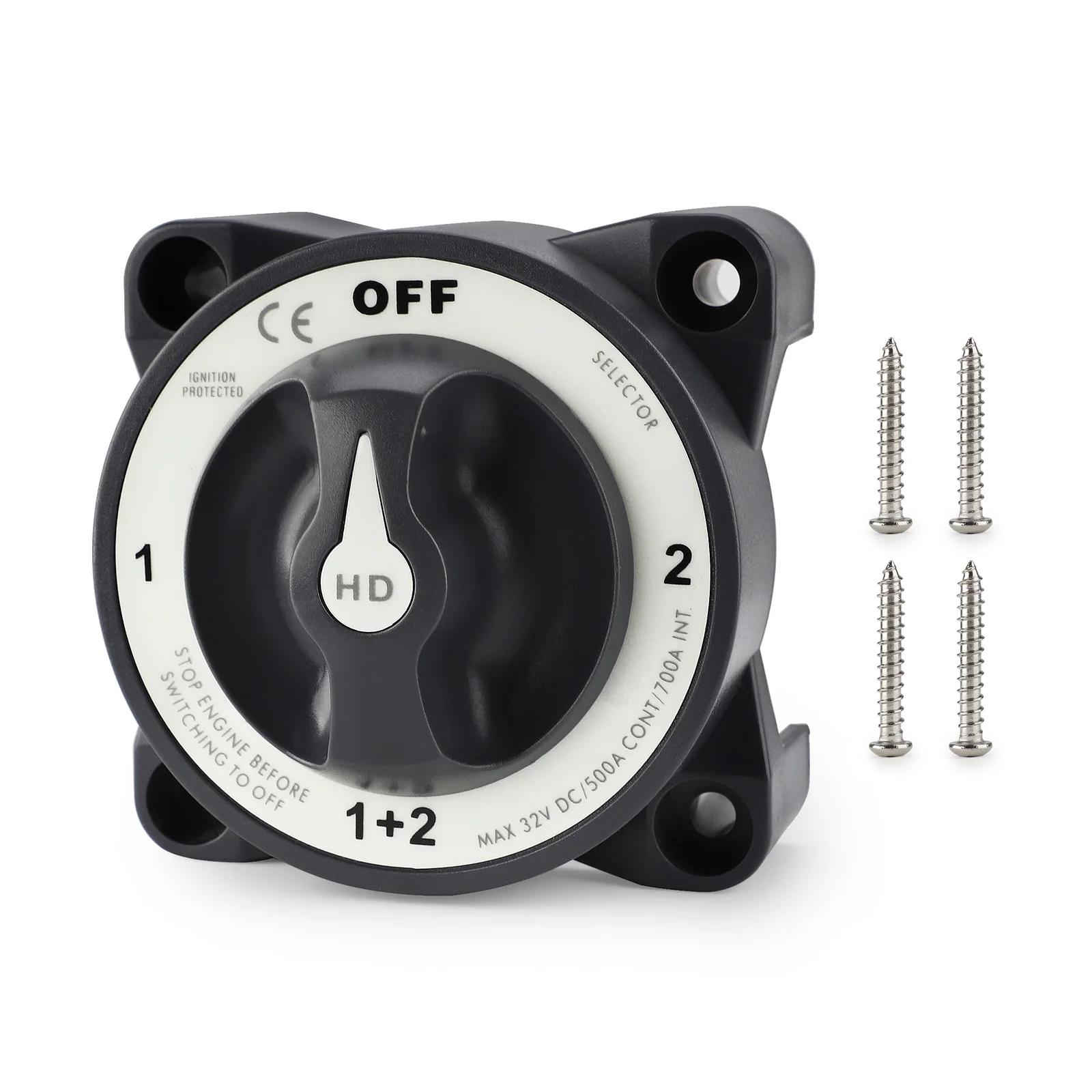 

CNSPEED 32V 500A HD-Series 4 Postiton Selector Battery Switch Waterproof Ignition Protected Marine Boat Dual Battery Isolator Sw