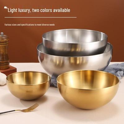 304 Stainless Steel Brushed Salad Bowl - Versatile for Cooking, Mixing, and Serving