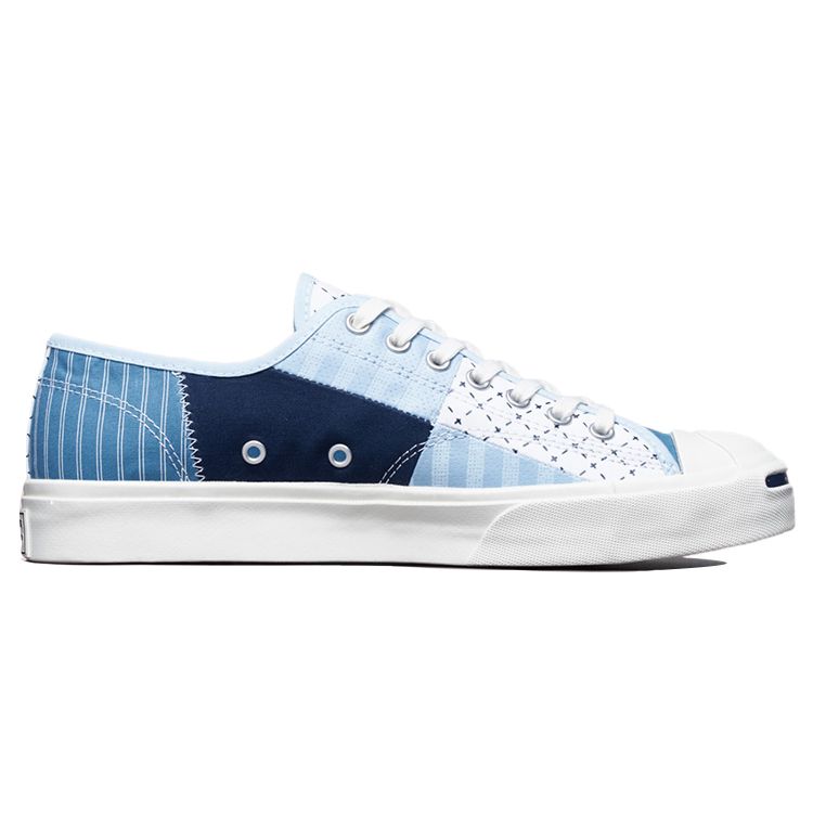 Converse Jack Purcell Smile Fashion Versatile Low Top Canvas Shoes Unisex Sneakers Blue White 171723C