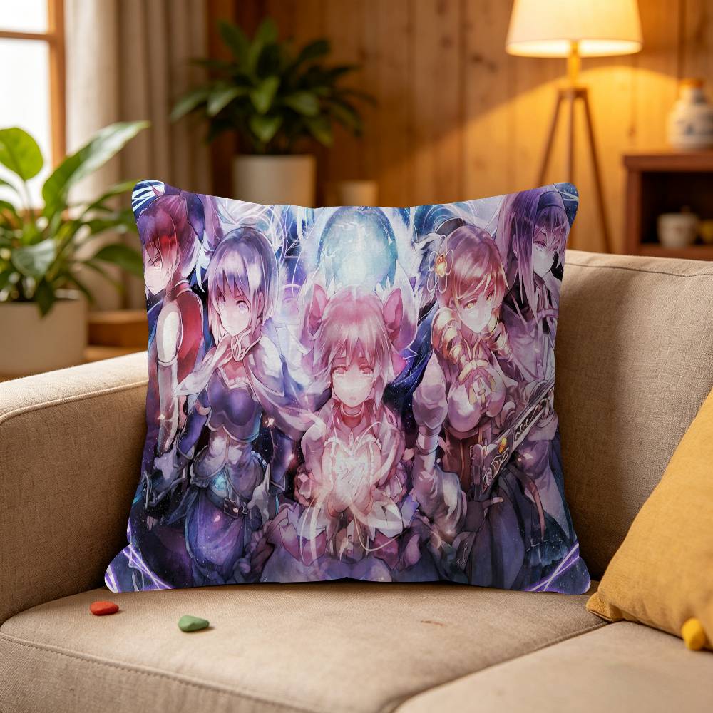 Anime Puella Magi Madoka Magica Cushion Cover Car Throw Pillow Case For Sofa Car Christmas Gift