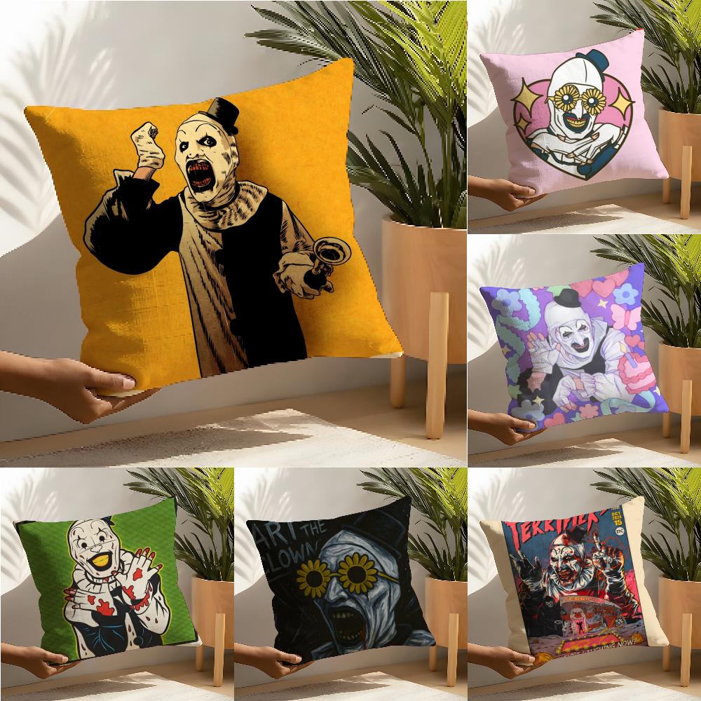 Pillow Case Cotton Linen Fabric Square Zipper Pillowcase Home Decorative Living Room Slasher Film T-Terrifier Horror Movies 2