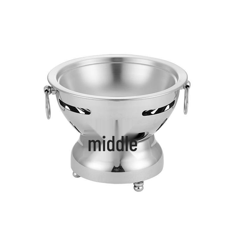 304 Stainless Steel Personal Alcohol Hot Pot 18cm Outer Diameter