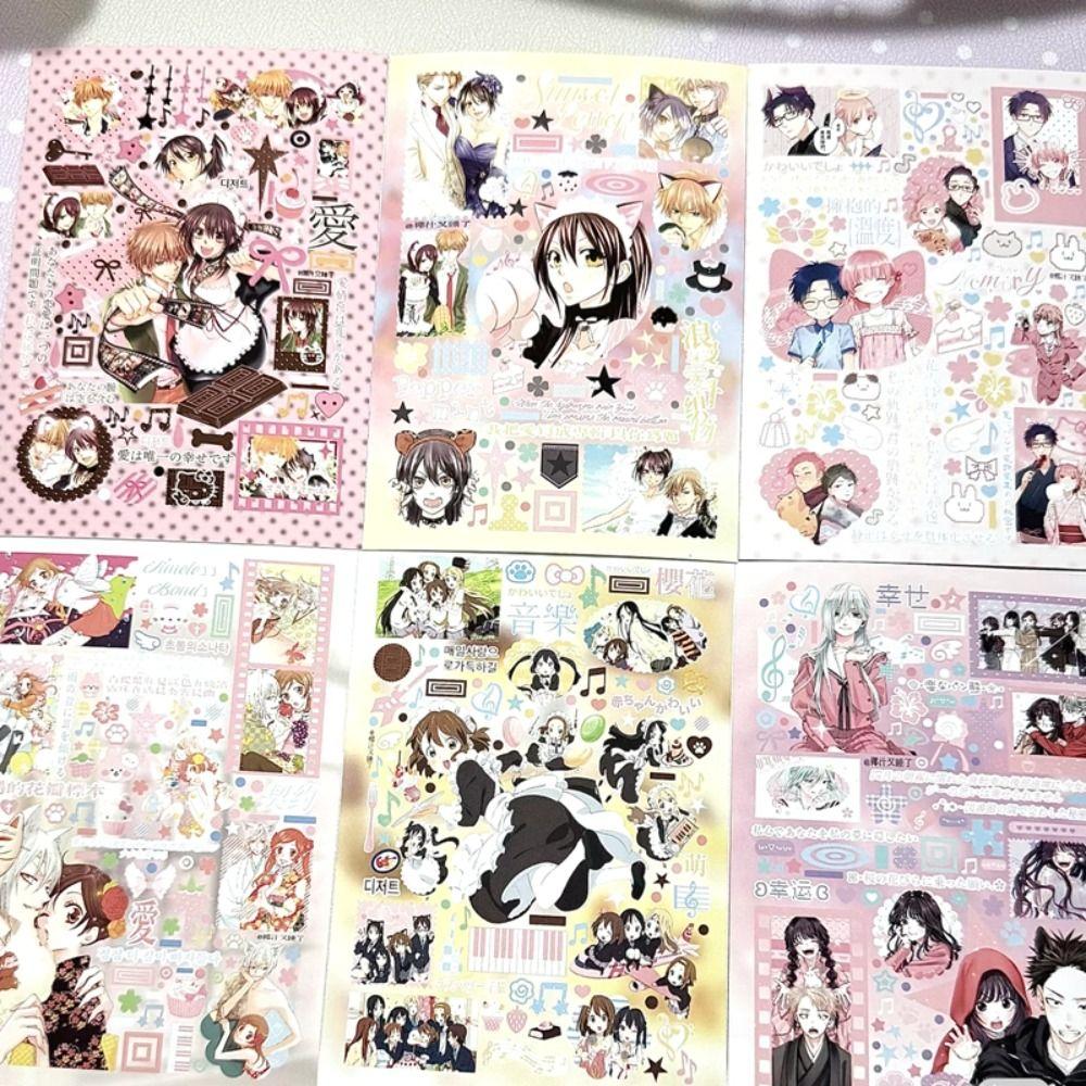 New Japanese Style Sticker Book Pink Cartoon Diary Sticker DIY Gift Scrapbook Sticker Stationery Supplies