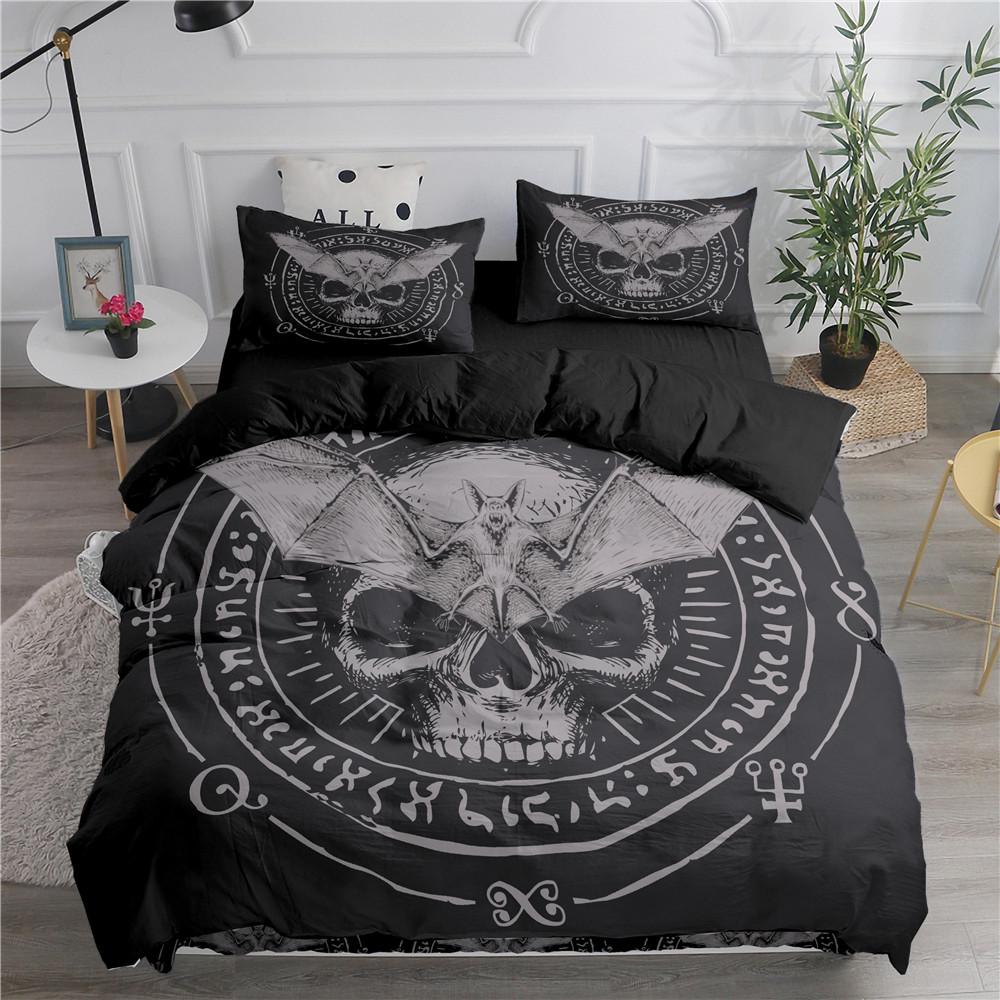Halloween Duvet Cover Set Flying Vampire Bedding Set Bats Witchcraft Magic Polyester Comforter Cover King Size for Boys Girls