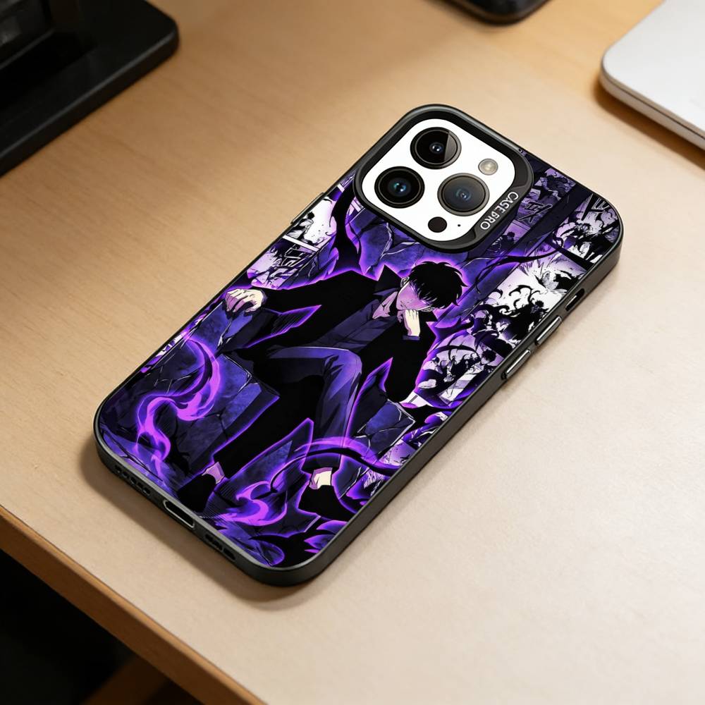 

S-Sung Jin-woo Phone Case For iPhone 17,16,15,14,13,12,11 Plus,Pro Max,XS,Colored Silver Plated Inside Cover iPhone12PRO