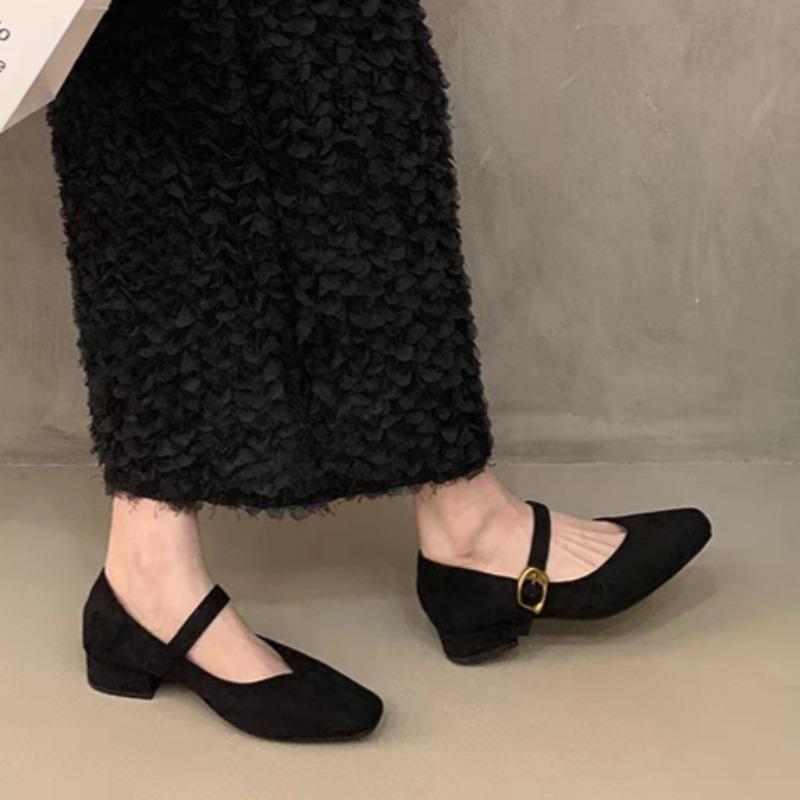 

Модная женская массивная обувь-одинарка Осень Новая мода Квадратный носок Неглубокий вырез Замша Леопард Мягкая подошва Нескользящая Обувь с низким верхом 40 чёрный