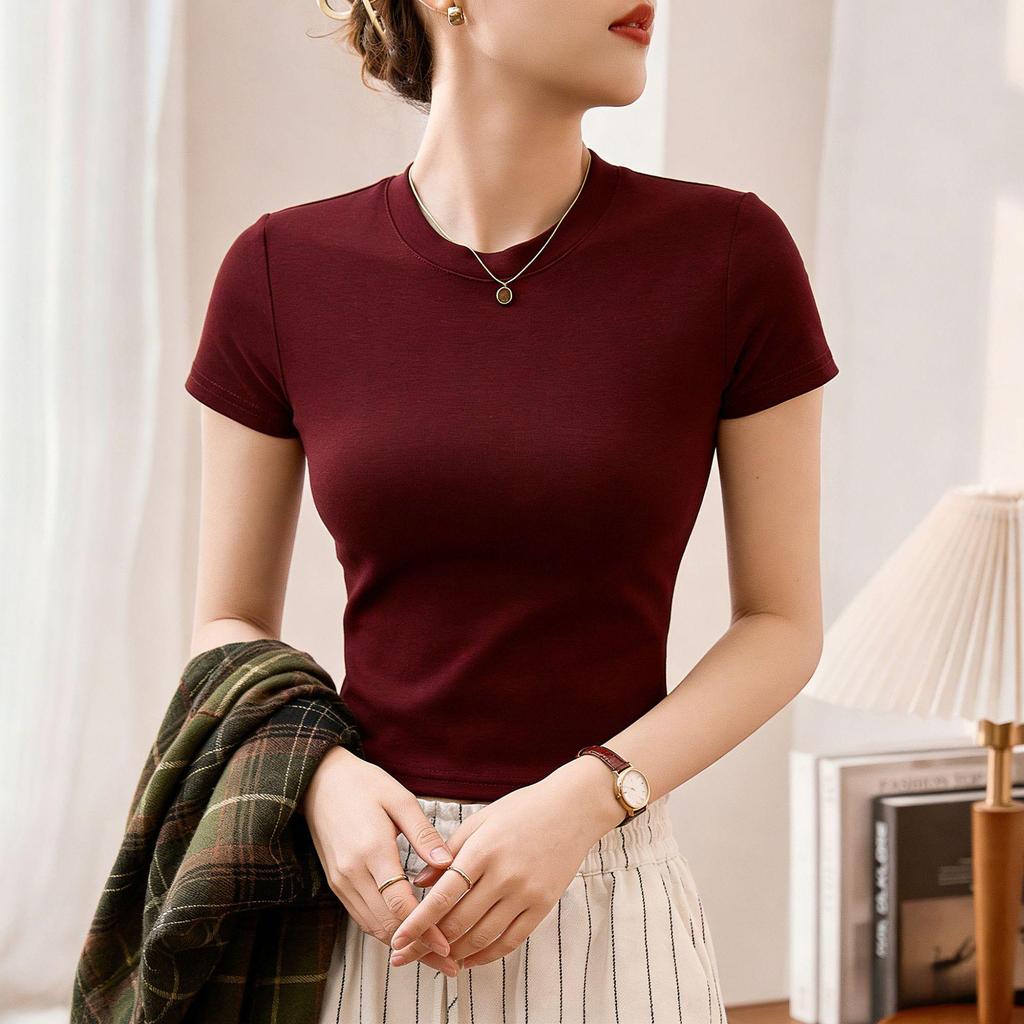 2026 Premium Women's Slim-Fit Short-Sleeve Cotton T-Shirt