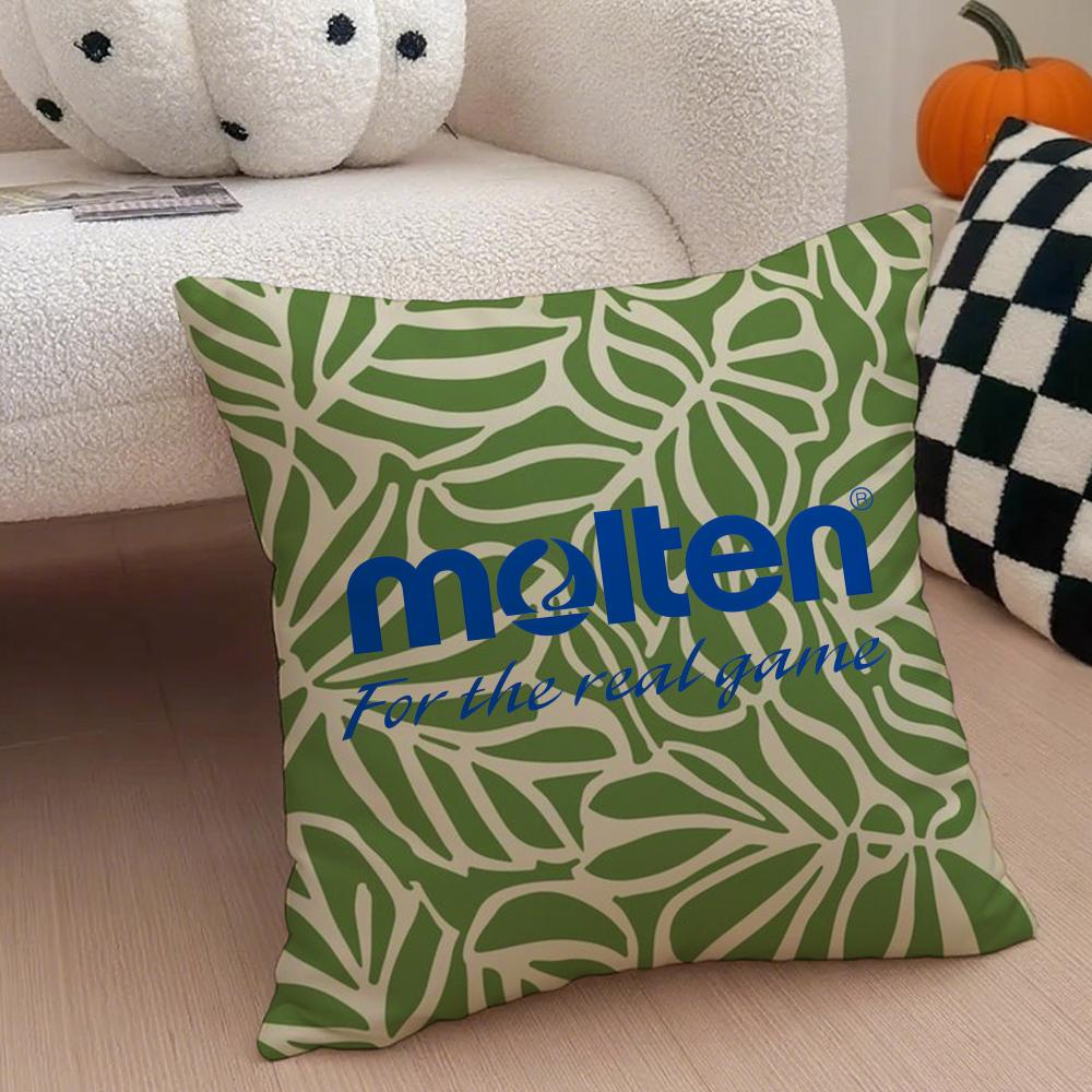MMolten logo Cushion Cover Throw Pillow Cover Hidden Button Durable Polyester Chair Cushion