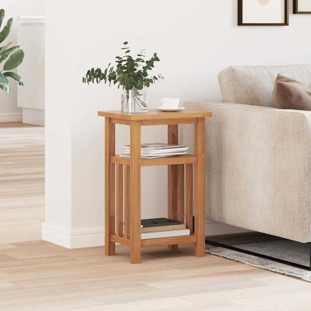 Vidaxl Beistelltisch mit Regal, 27 x 35 x 55 cm, Massives Eichenholz