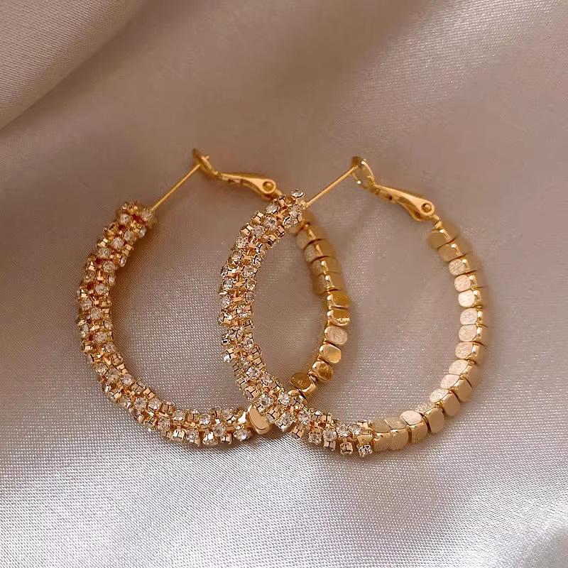 Ear Clips with Elegant Long Fringed Earrings, 925 Silver Pin Earrings, Ear Jewelry