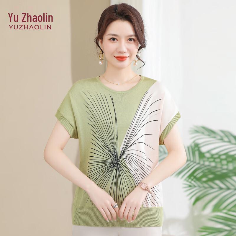 YUZHAOLIN Women s Summer Ice Silk Short Sleeve T-Shirt XL