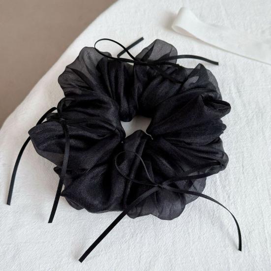 Hair Tie High Elasticity Bowknot Decor Mesh Ballet Style Hair Rope No Damage Non-Slip Lightweight Breathable Summer Hair Accessories