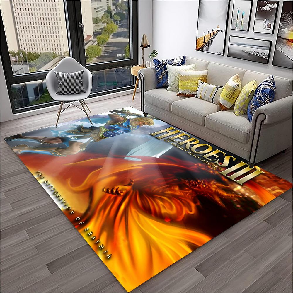 Retro Game Heroes of Might and Magic Carpet Rug for Home Living Room Bedroom Sofa Doormat Decor,kids Area Rug Non-slip Floor Mat
