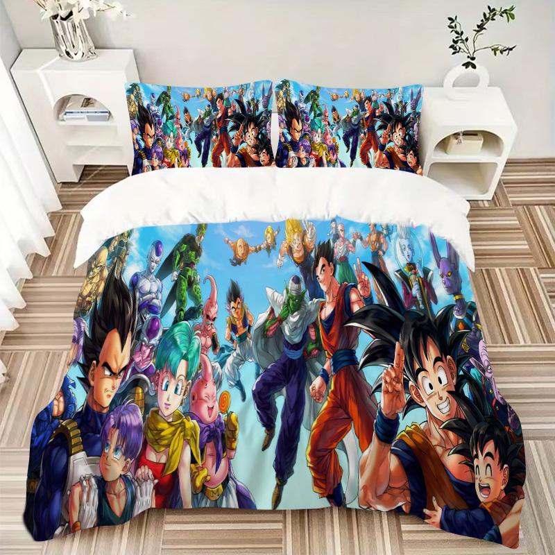 Dragon Ball Heroes Print 3Pcs Bedding Setduvet Cover With 2 Bedropillowcase Home Birthday Gift