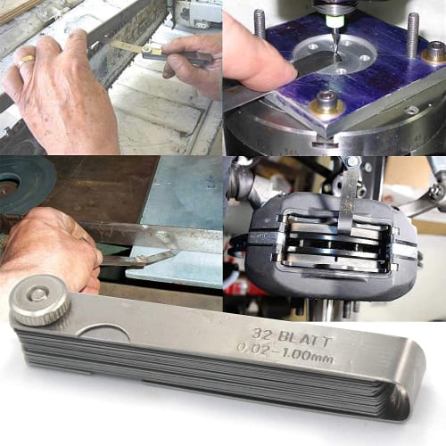 JUTOSU Thickness Gauge, 32-Piece Steel Feeler Gauge with Dual Marking, Metric & Imperial, 0.02-1mm Gap Measurement Tool