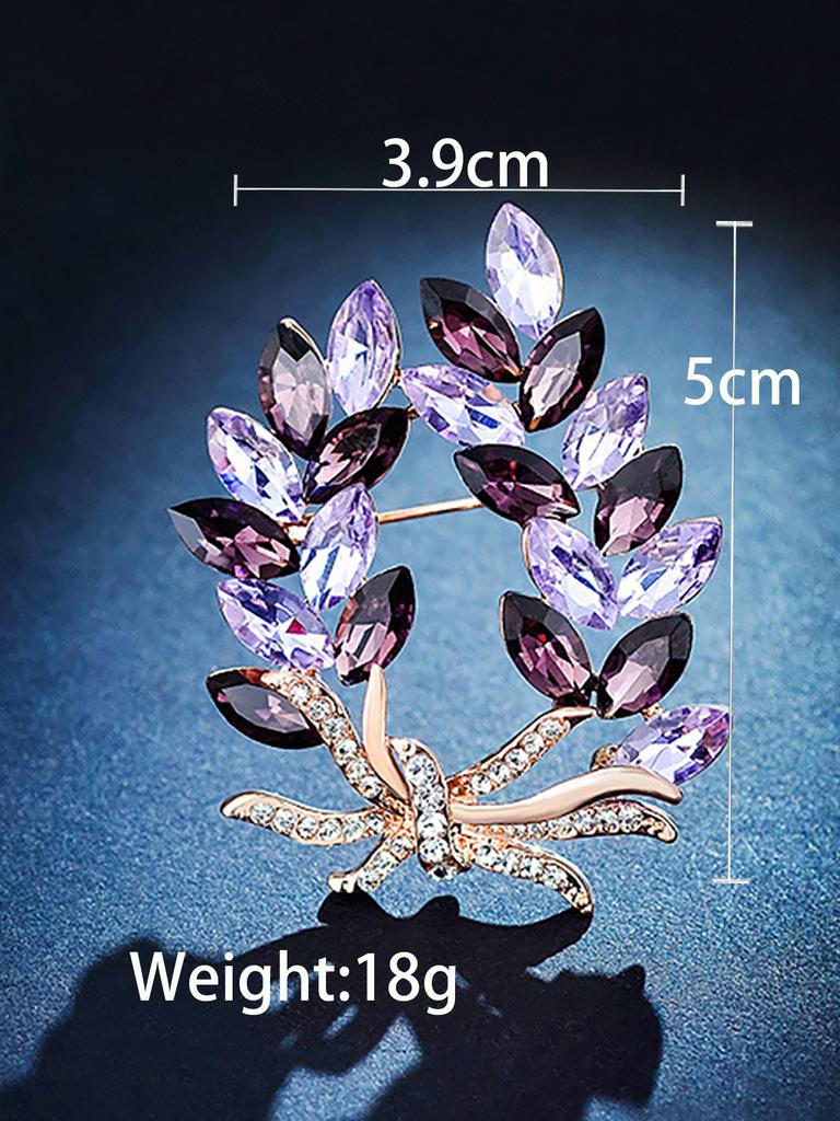 1 шт. Жіноча європейська та американська модна брошка з кристалами у вигляді листя та квітів, модний одяг, банкетна вечірка, фестиваль, подарунок