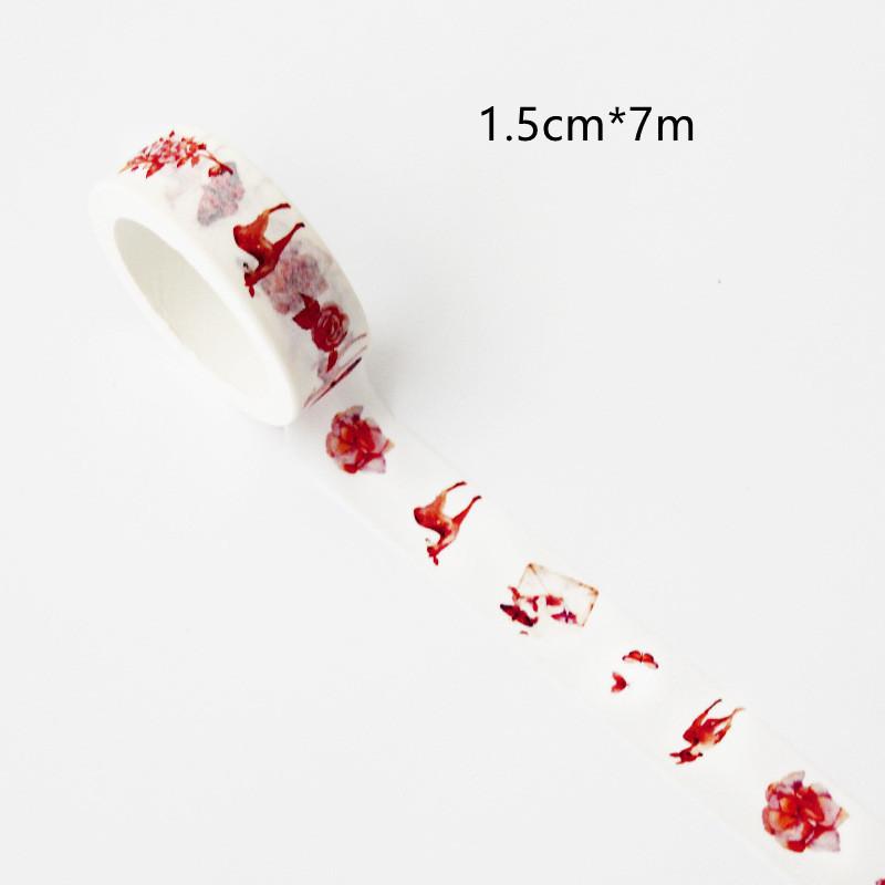 Beautiful Wash Tape Flower Plant Japanese Masking Adhesive Tape Decors Scrap Booking Sticker Label
