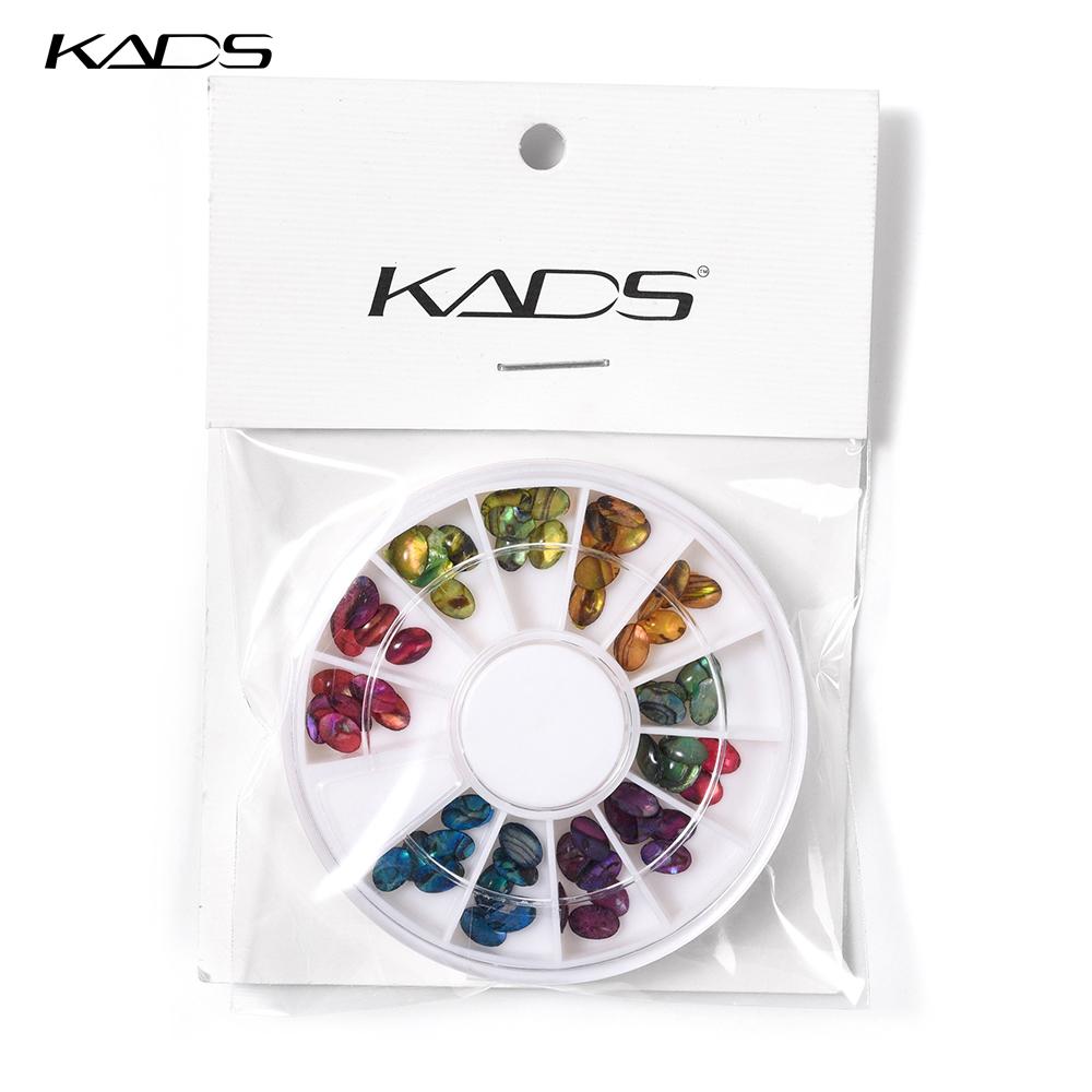 kads 48pcs/set 6 Colors Oval Shape Abalone Natural Shell Unique 3D DIY Design Handcrafts Salon Acrylic UV Gel Tip Decor Manicure