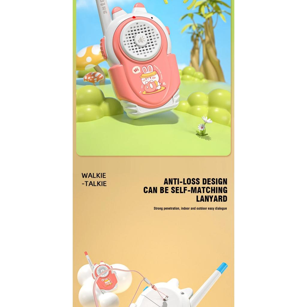 2PC Children's Walkie-talkies Wireless Cartoon Pagers Remote Intercom Outdoor Kids Toys Parent-child Interaction Education Game
